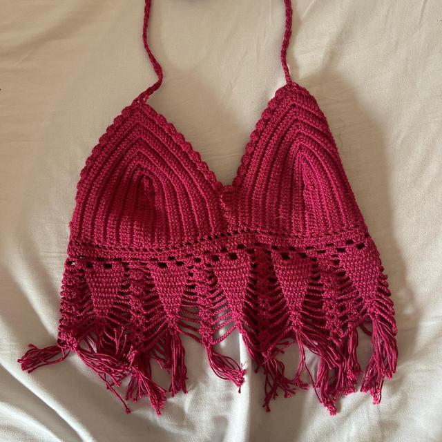 Handmade Women's Crop top - Pink - 8 on Productcaster.