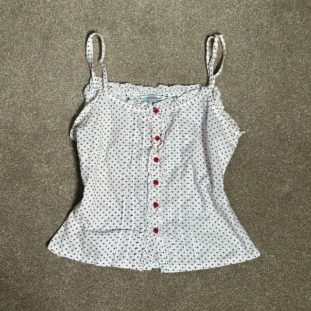 Primark Women's Blouse - White/Red - 10 on Productcaster.