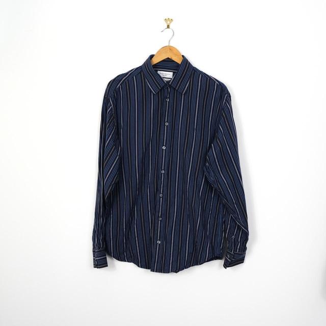 Yves Saint Laurent Men's Shirt - Navy/Blue - L on Productcaster.