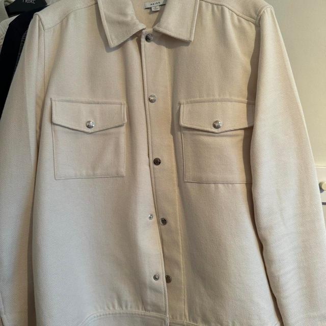 Reiss Men's Shacket Jacket - Cream/White - M on Productcaster.