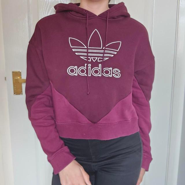 Adidas Women's Hoodie - Burgundy - 8 on Productcaster.