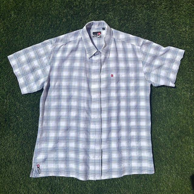 Quiksilver Men's Shirt - Blue/White - L on Productcaster.