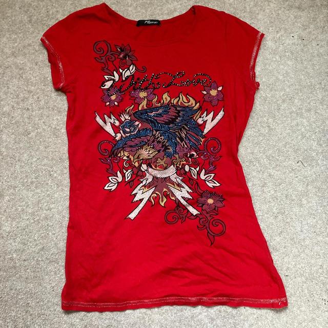 Jane Norman Women's T-shirt - Red/White - 12 on Productcaster.