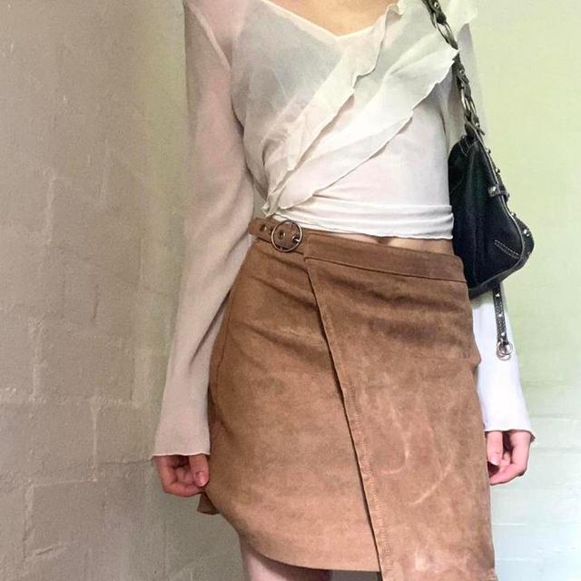 Hollister Co. Women's Party Skirt - Tan/Brown - UK 6 on Productcaster.