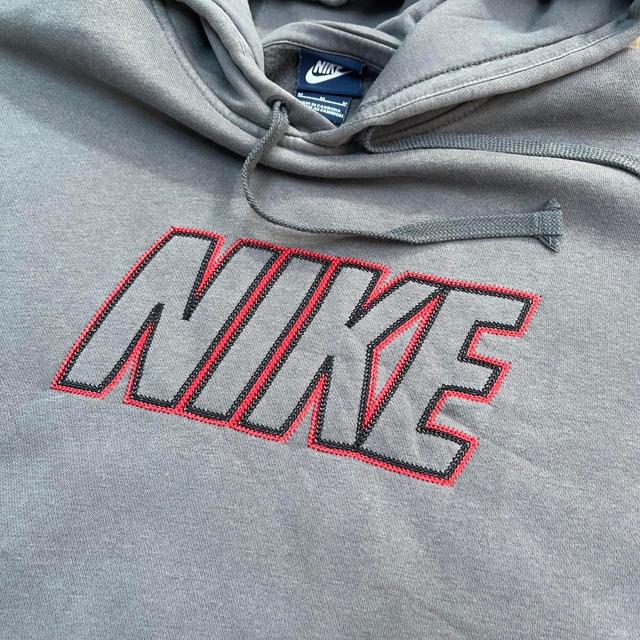 Nike Men's Hoodie - Grey/Red - M on Productcaster.