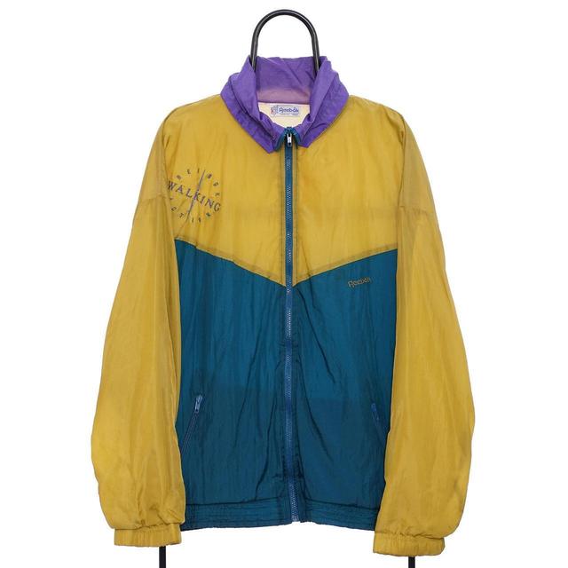 Reebok Men's Windbreaker Jacket - Yellow/Green - L on Productcaster.