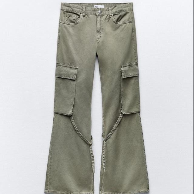 Zara Women's Straight leg Cargo Trousers - Green/Khaki - UK 4 on Productcaster.