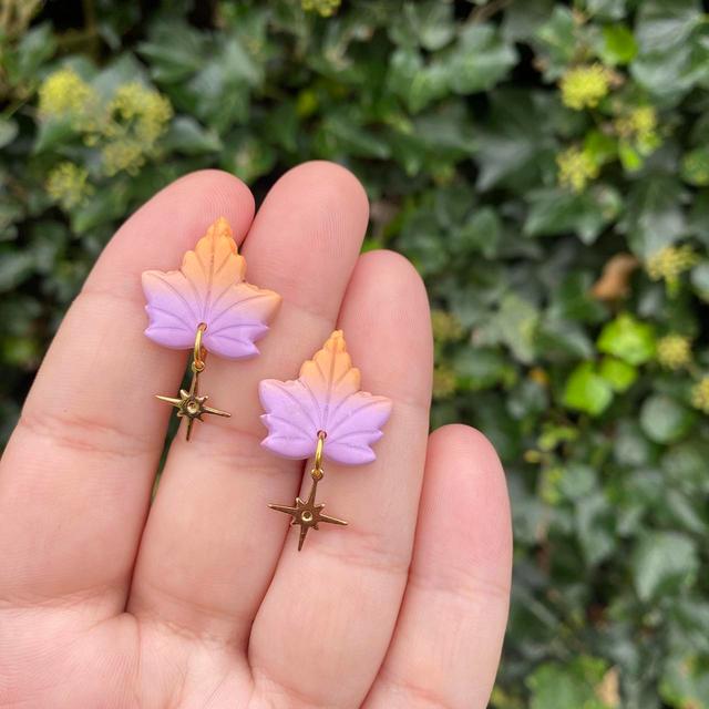 Handmade Women's Earrings - Orange/Pink on Productcaster.