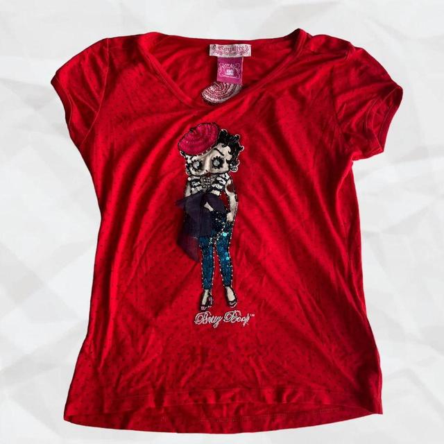 Women's T-shirt - Red/Black - L on Productcaster.