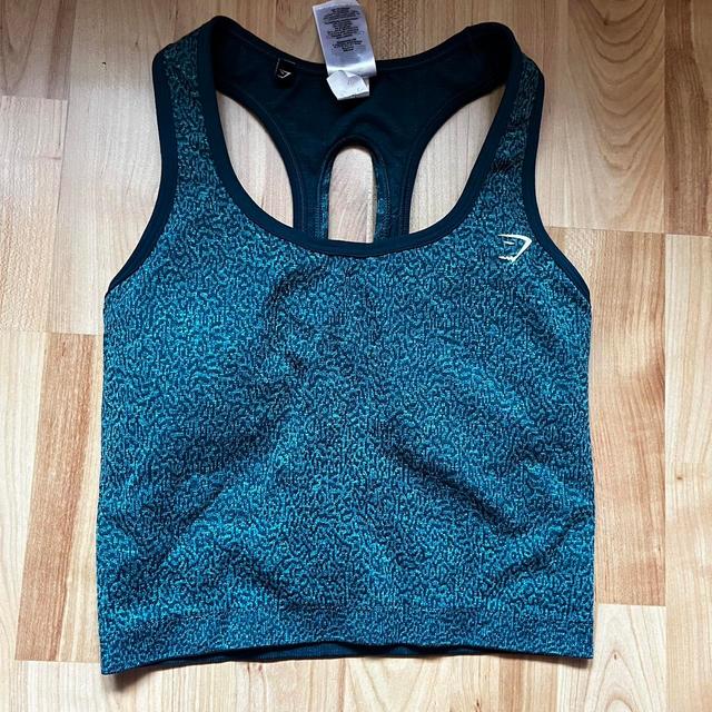 Gymshark Women's Crop top - Blue/Green - S on Productcaster.