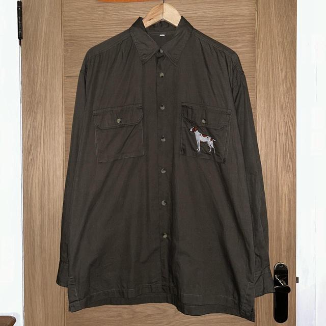 Vintage Men's Shirt - Khaki/White - XL on Productcaster.