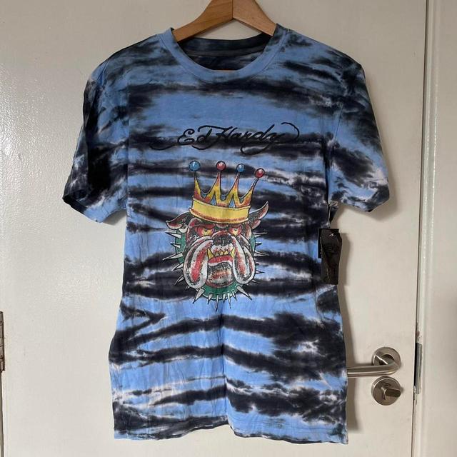 Ed Hardy Men's T-shirt - Blue/Multi - S on Productcaster.