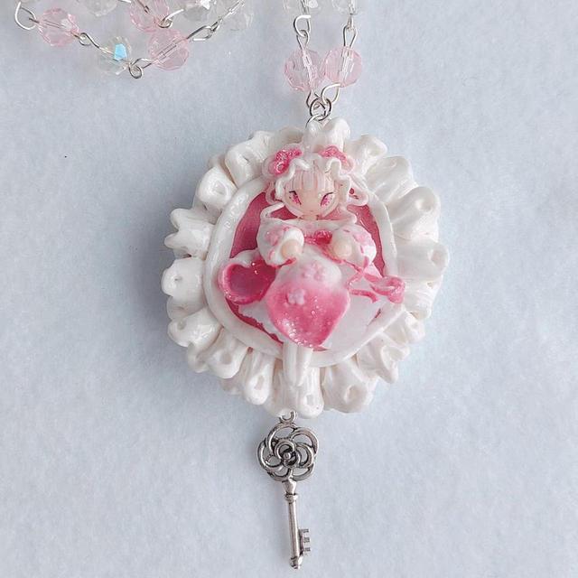 Handmade Women's Necklace - Pink on Productcaster.