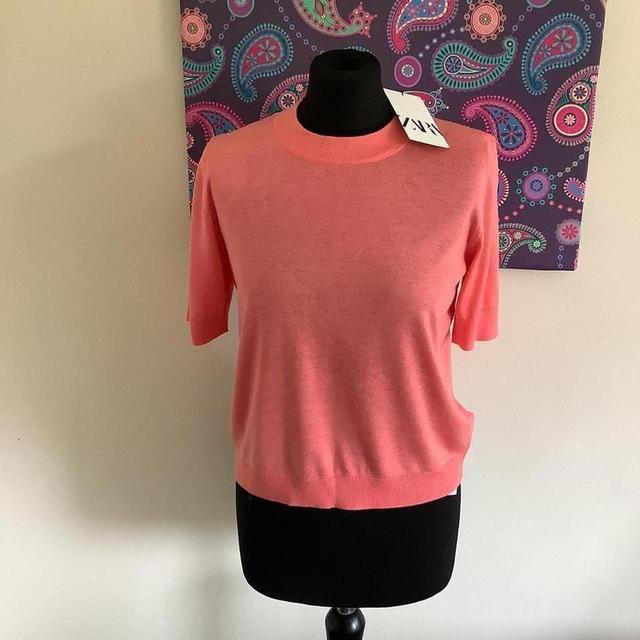 Zara Women's Jumper - Pink/Orange - L on Productcaster.