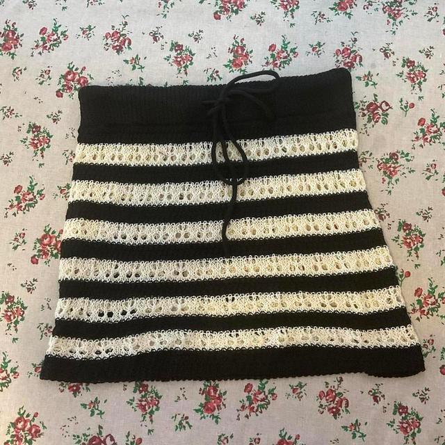 Women's Mini Skirt - Cream/Black - S on Productcaster.