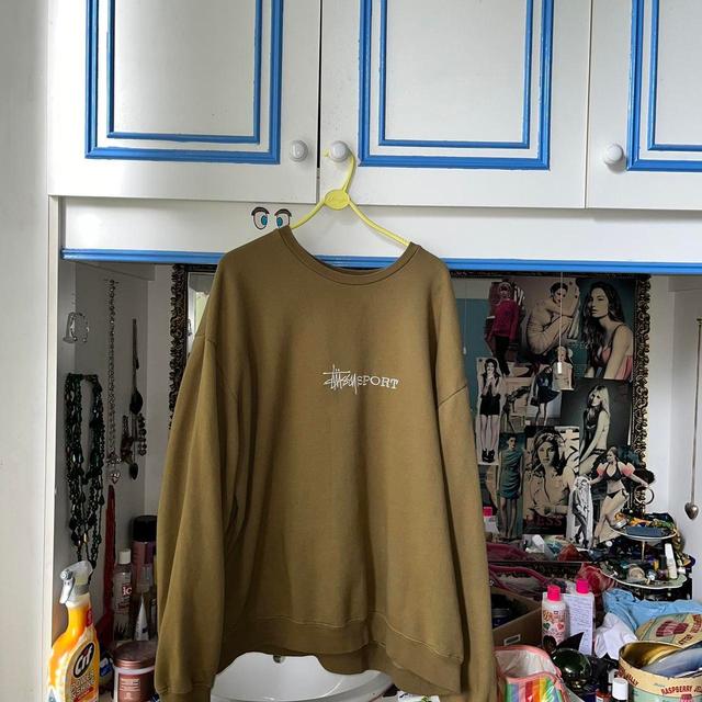 Stüssy Men's Sweatshirt - Khaki - L on Productcaster.