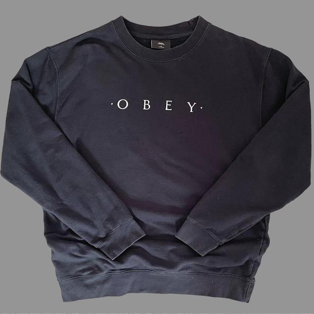 Obey Men's Sweatshirt - Navy - L on Productcaster.