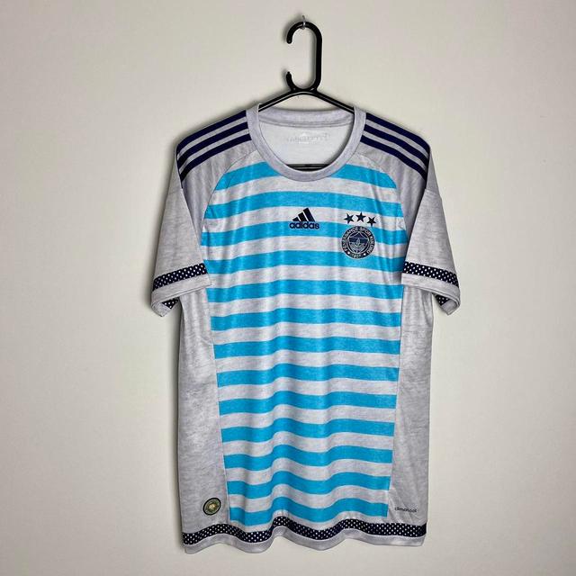 Adidas Men's T-shirt - Grey/Blue - L on Productcaster.