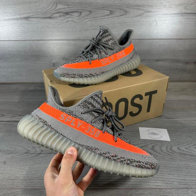 Yeezy Men's Trainers - Grey/Orange - UK 9 on Productcaster.