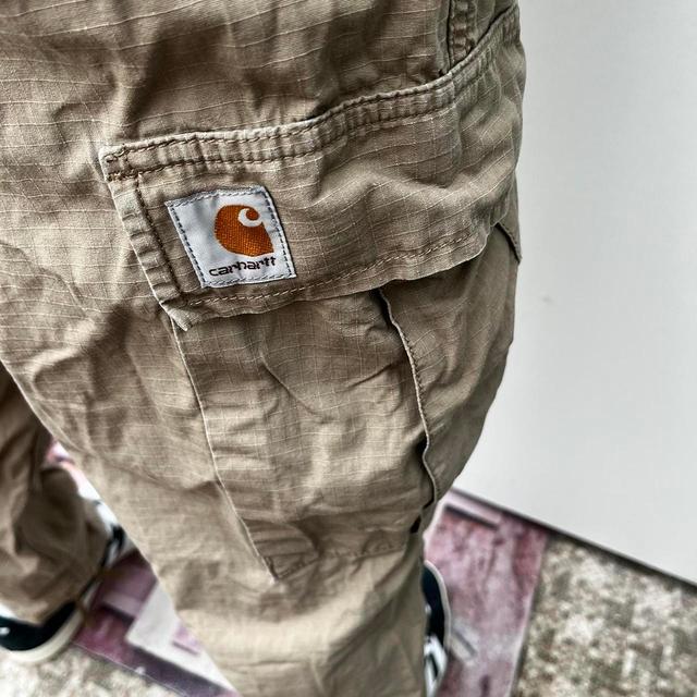 Carhartt WIP Men's Cargo Trousers - Cream/Brown - 34" on Productcaster.