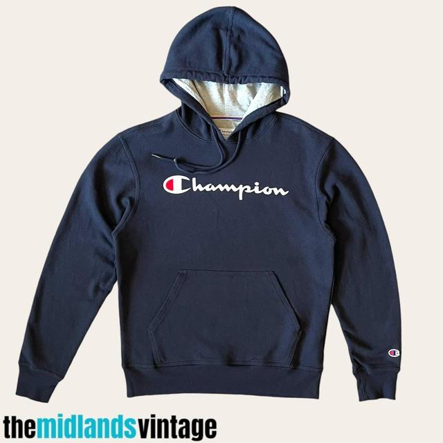 Champion Men's Hoodie - Navy/White - S on Productcaster.