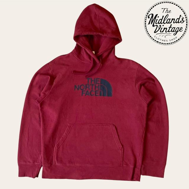 The North Face Men's Hoodie - Burgundy/Navy - M on Productcaster.