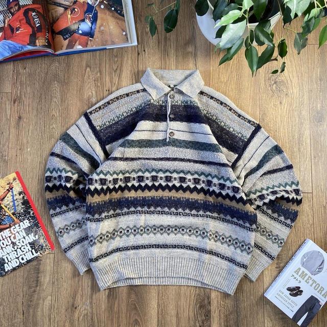 Vintage Men's Jumper - Grey - L on Productcaster.