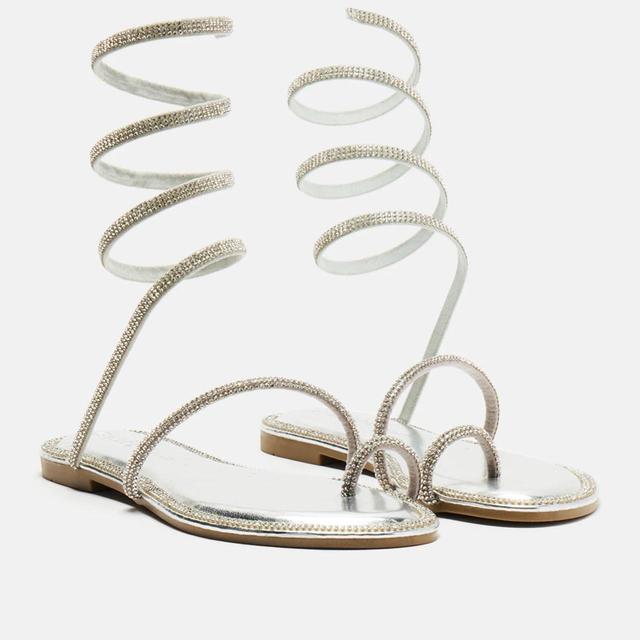 Fashion Nova Women's Sandals - Silver - UK 6 on Productcaster.