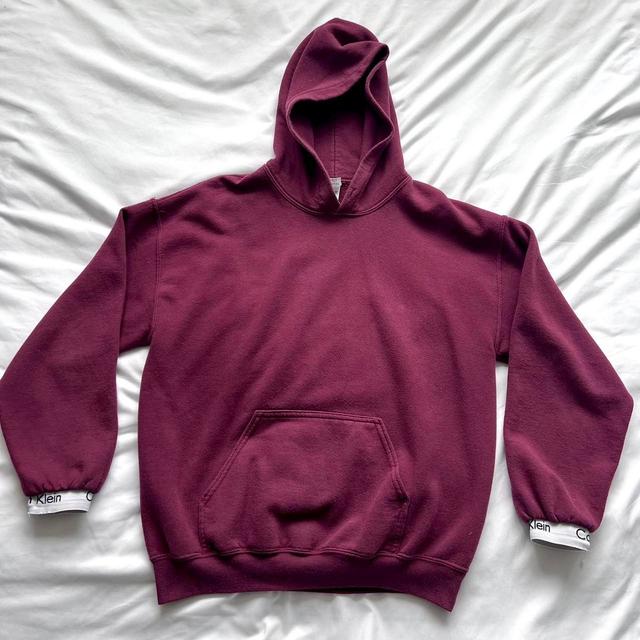 Calvin Klein Women's Hoodie - Burgundy/Red - M on Productcaster.