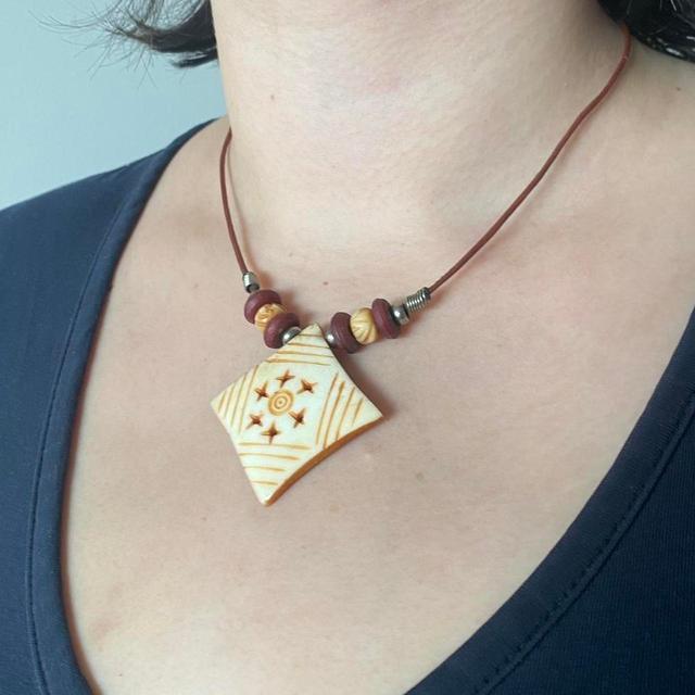 Women's Necklace - Brown/Multi on Productcaster.