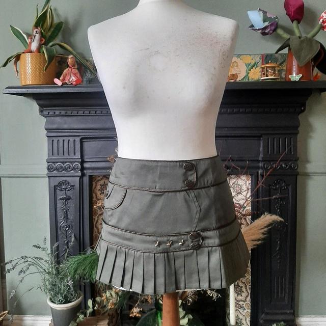 Living Dead Souls Women's Mini Skirt - Green/Khaki - XL on Productcaster.