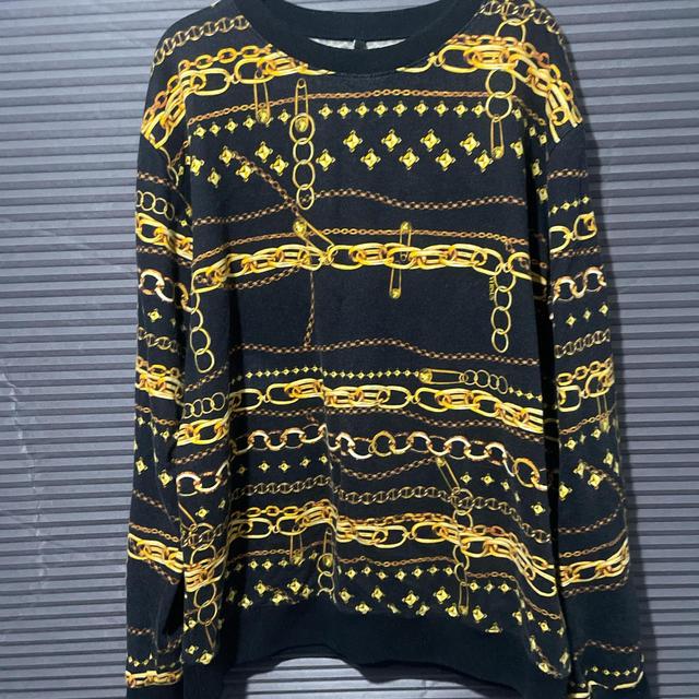 Versace Men's Jumper - Gold/Black - L on Productcaster.