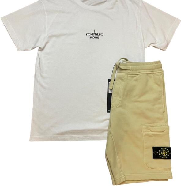 Stone Island Men's Playsuit - Cream/Yellow - XL on Productcaster.