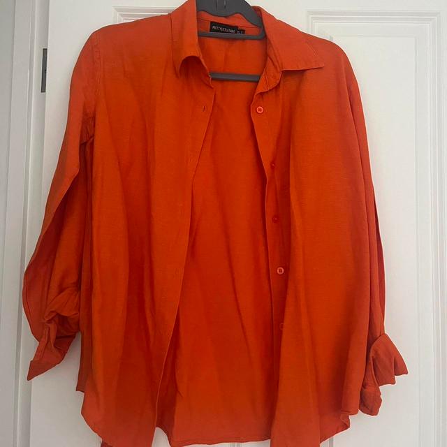 PrettyLittleThing Women's Blouse - Orange - 4 on Productcaster.