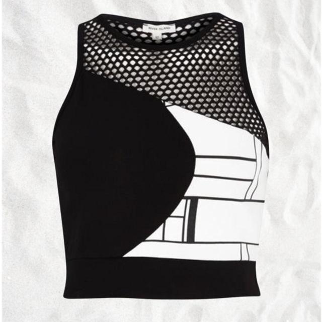 River Island Women's Crop top - White/Black - 8 on Productcaster.