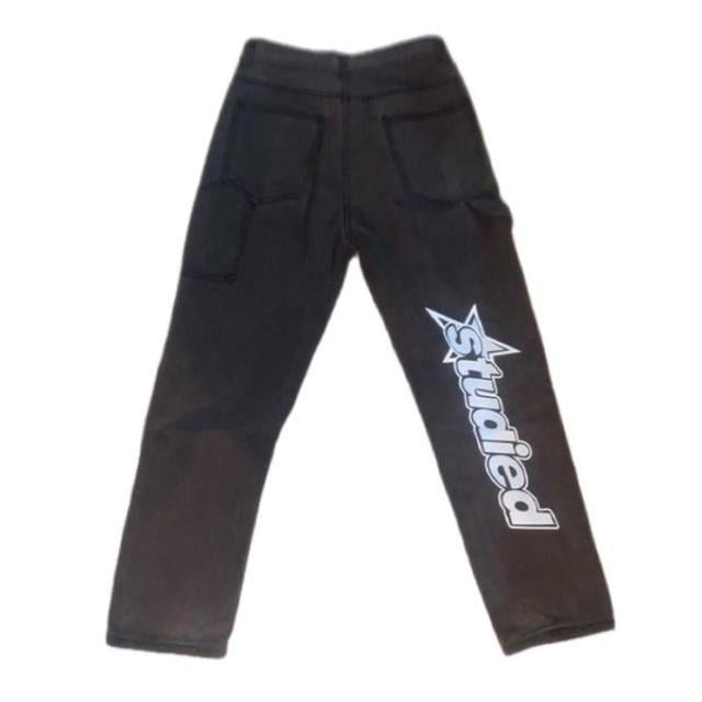 Men's Straight leg Trousers - Black/White - S on Productcaster.