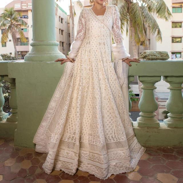 Faiza Saqlain Women's Dress - White/Cream - S on Productcaster.