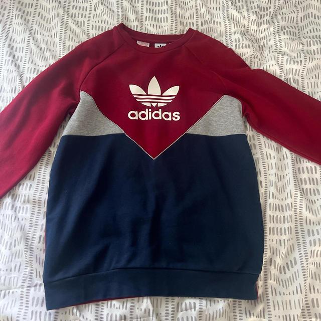 Adidas Women's Sweatshirt - Burgundy/Navy - 8 on Productcaster.