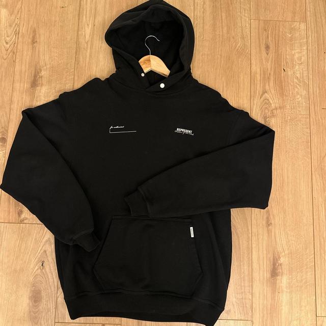 Represent Men's Hoodie - Black/White - S on Productcaster.