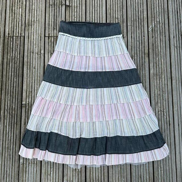 Vintage Women's Maxi Skirt - Black/Pink - UK 6 on Productcaster.