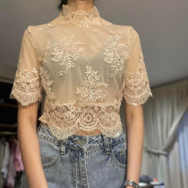 Women's Crop top - Cream/Tan - 6 on Productcaster.