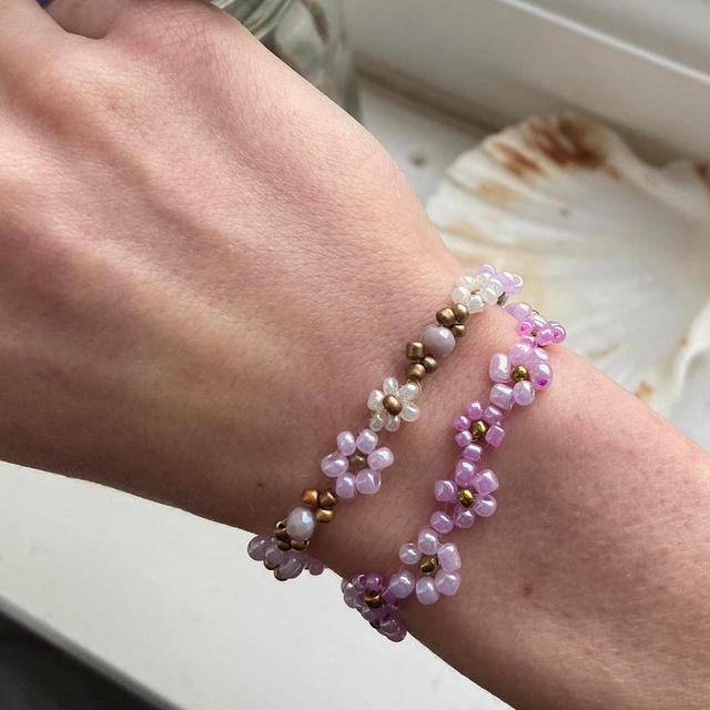 Handmade Women's Bracelet - Purple on Productcaster.