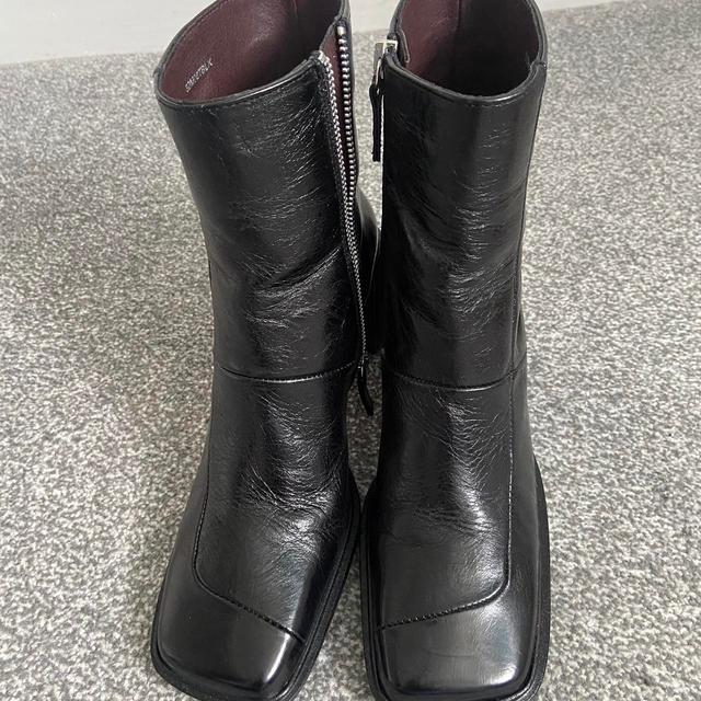 Topshop Women's Leather Boots - Black - UK 6 on Productcaster.