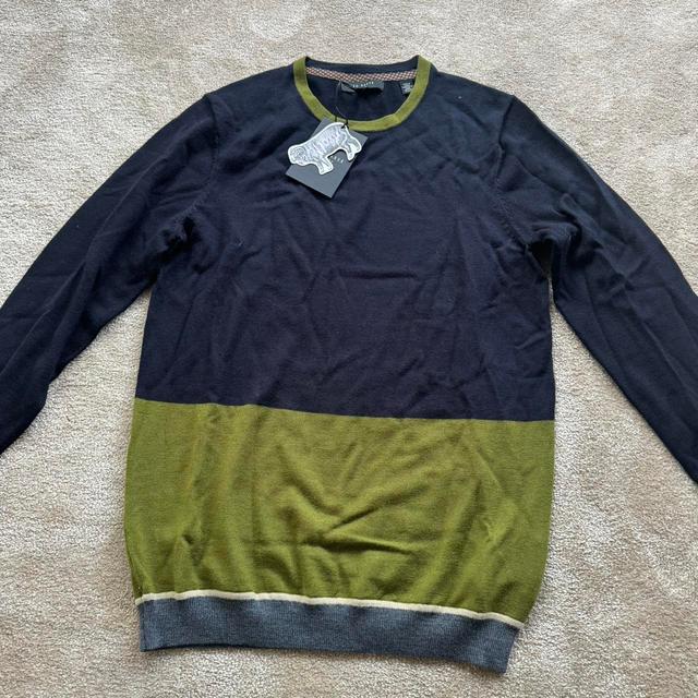 B by Ted Baker Men's Sweatshirt - Navy/Green - M on Productcaster.