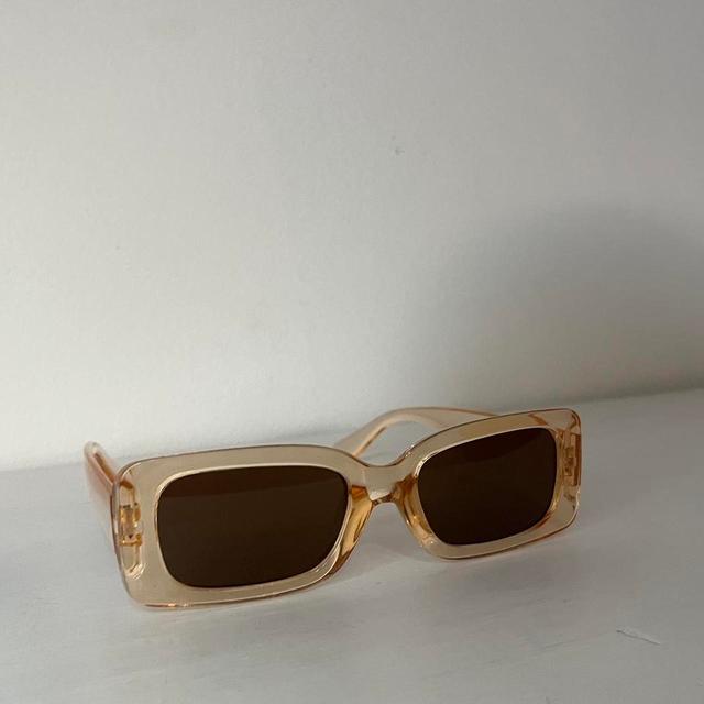 Vintage Women's Square Sunglasses - Tan/Orange on Productcaster.