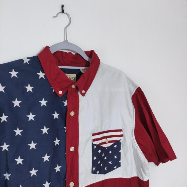 American Vintage Men's Shirt - Blue/White - L on Productcaster.