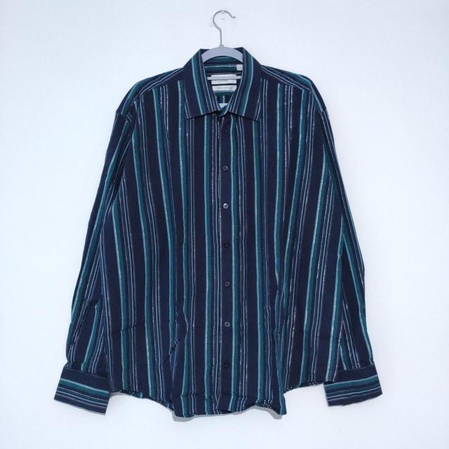 Yves Saint Laurent Men's Shirt - Blue/Green - XL on Productcaster.