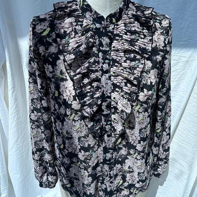 H&M Women's Blouse - Black/Multi - 10 on Productcaster.