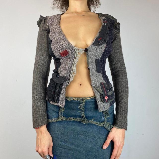 Vintage Women's Cardigan - Brown/Grey - 8 on Productcaster.