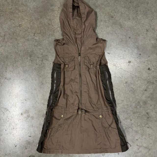 Vintage Women's A-line Dress - Brown/Tan - 14 on Productcaster.